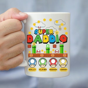 Super Daddio Mug, Funny Dad Ceramic Mug, Father&#39;s Day Gift Mug, Super Dad Gift Mug, Gamer Daddy Mug, Father&#39;s Day Mug, Birthday Gift Dad Mug