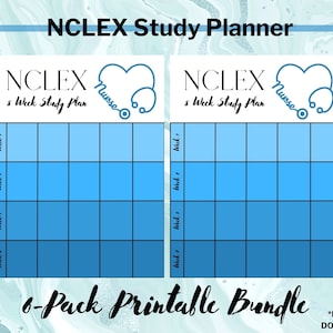 NCLEX Study Plan, Study Plan for National Council Licensure Examination (NCLEX), Printable Study Plan Template to help you pass the NCLEX,