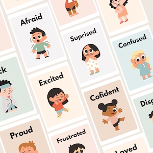 Emotiekaarten 25 kaarten Emotiekaarten voor kinderen Engels Digitale download
