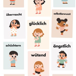 Emotionskarten 25 Karten Gefühlskarten für Kinder auf deutsch digital Download