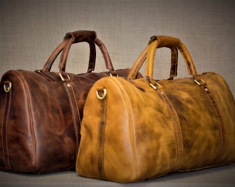 Men's Leather Duffel Bag , Travel bag, Weekender bag , Gift for him