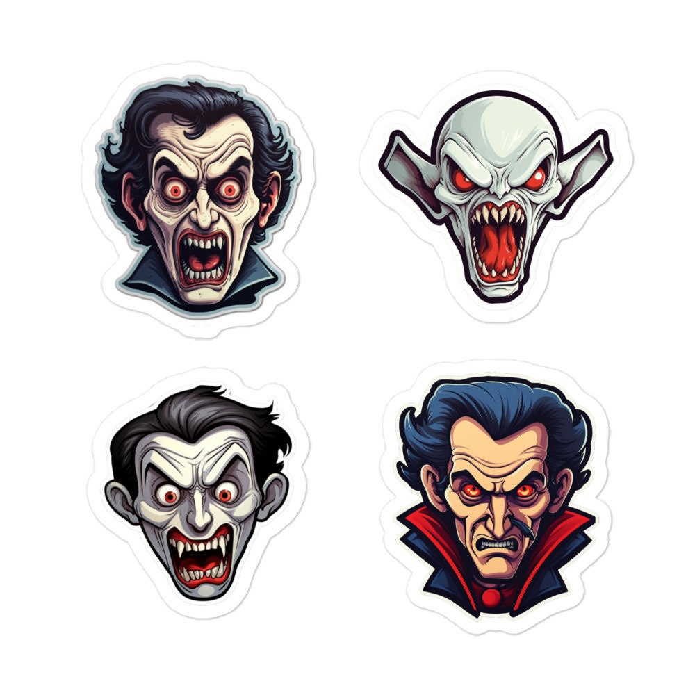 Vampire Epic Face Sticker for Sale by tilted-hal0