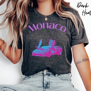 Retro Monaco shirt, neon Lamborghini tshirt, lambo shirt, Monaco car shirt with neon colors!