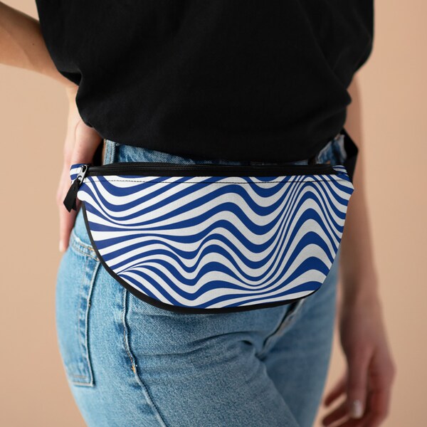 Wave fanny pack! Blue bag trippy pack hippie fanny pack fashion trend blue wave fanny for him for her new era retro style wave blue fanny