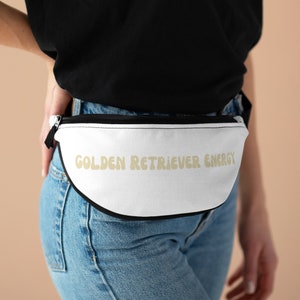 Funny golden retriever bag white fanny pack dog cross body bag big energy belt bag big d energy waist belt slim bag good vibes