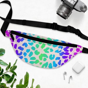 Néon guépard taille ceinture lumière voyage pack néon motif léopard fanny pack motif chetah bum sac cross body hip pack sac à bandoulière