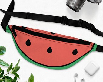 Watermelon fanny pack watermelon crossbody bag fruit travel pack fun food fanny pack watermelon hip waist belt hip purse bag