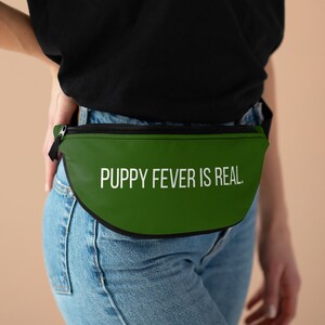 Forest green bag dog bum bag love puppies crossbody bag puppy travel pack puppy fever is real fanny pack green hip purse gift for dog lover