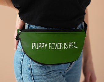 Forest green bag dog bum bag love puppies crossbody bag puppy travel pack puppy fever is real fanny pack green hip purse gift for dog lover