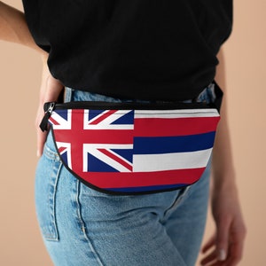 Hawaii fanny pack Hi state flag fanny pack women and men cross body bag made custom belt bag waist belt shoulder bag state gift Hawaii