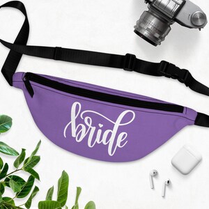Purple bride bag bride crossbody bag gift for bride travel pack fanny pack cross body hip pack should bag waist belt bum bag gift to bride