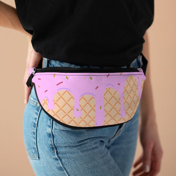 Pink Ice Cream Bag Small Waist Belt Bag Light Travel Pack Ice Cream Pink Fanny Pack Pattern Cross Body Sling Pack Bum Bag Dessert Print Etsy