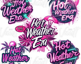 PNG Hot Weather Era Summer Beach Design Summer Kids Womens T Shirt PNG Swift Beachy Neon Summertime Retro Designs Fun Trendy Beach Summer