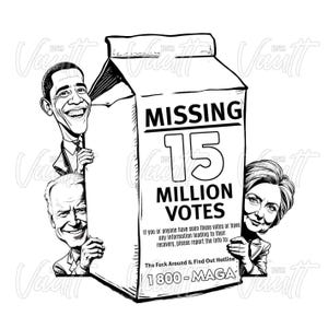 Trump PNG Missing Votes | Stolen Election 2020 | Trump Won We Won | MAGA PNG Designs | Trump Designs | Milk Carton Missing | Democrat Harris