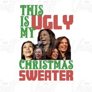 PNG Anti Kamala Harris Christmas PNG Design | Kamala Harris PNG | Kamala Harris | Funny Kamala Harris Png | Ugly Christmas Sweater Designs
