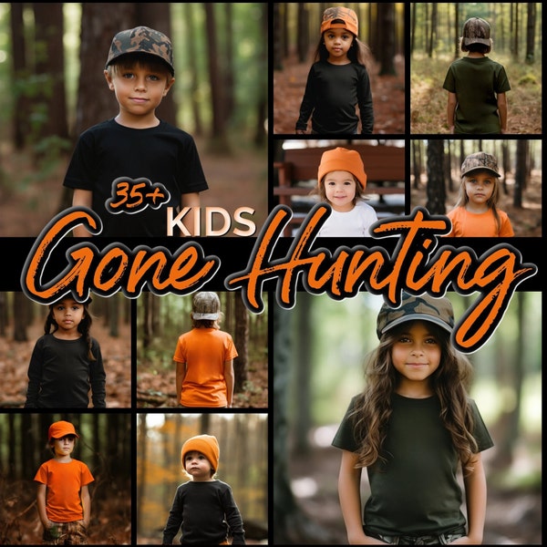 35+ Kids Hunting Mockup T Shirt Bundle Outdoor Theme Hunting Theme Boy and Girl Mock up Kids Mock up - T Shirt Mockup long sleeve sweatshirt