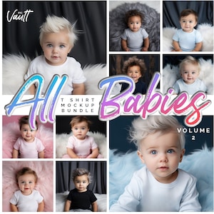 Baby Mockup Bundle Tshirts Kids mock ups Bundle Toddler Mock up tshirt kid mockup Cute Mock up bundle kids, toddler mockups, baby mockups