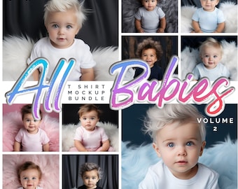 Baby Mockup Bundle Tshirts Kids mock ups Bundle Toddler Mock up tshirt kid mockup Cute Mock up bundle kids, toddler mockups, baby mockups