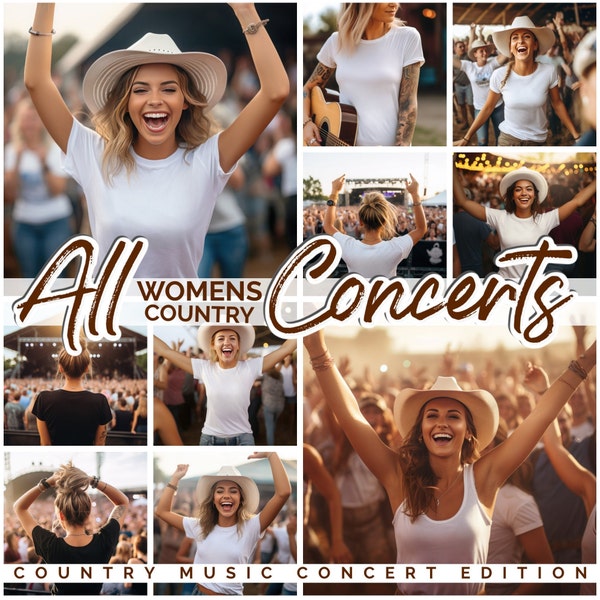 Womens Country Music Concert Series t shirt mockups womens mockup music concert mockups t shirt country music concert t shirt mockups women
