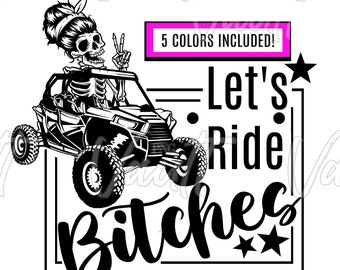 PNG Razor Polariz SxS PNG Designs Off Road Mudding Trail Riding Let's Ride Bitches Funny Saying T Shirt Design Racing Poker Run Side by Side