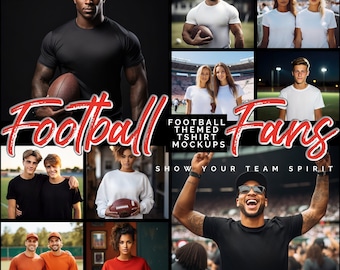Lot de maquettes de t-shirts pour fans de football, thème du football, fan de sport, maquettes de sport pour femmes et hommes - Maquette de t-shirt, lot de t-shirts