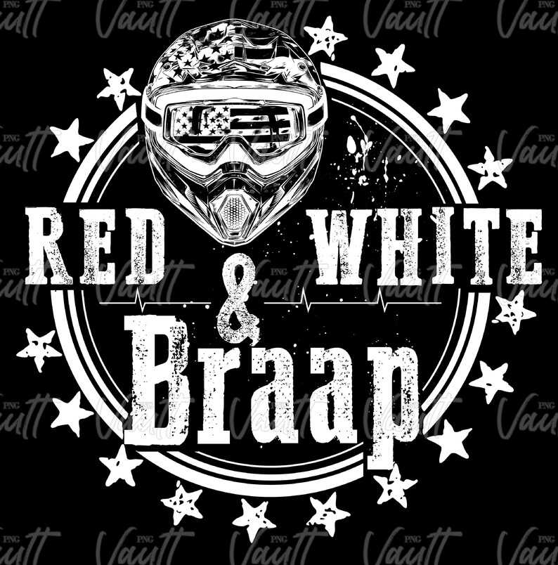 PNG Riding Dirt Bike Quad Red White and Braap Patriotic PNG Design ...