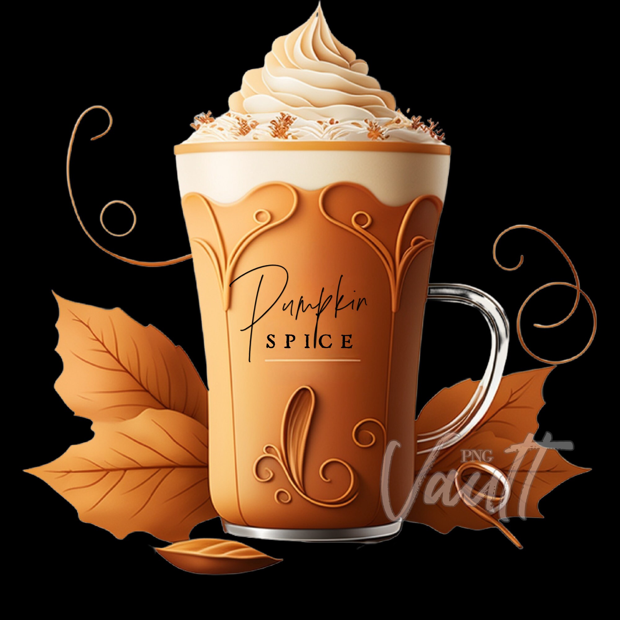 Pumpkin Spice Latte PNG JPG Digital Download Pumpkn Latte Fall PNG ...