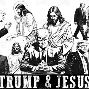 TRUMP & Jesus PNG Donald Trump 2024 MAGA Design Trump Patriotic Political Png Design Trump 2024 Make America Great Again Trump Praying