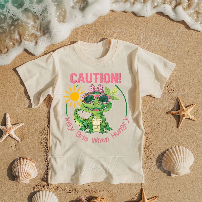PNG Summer Time Kids Beachy Themed Design, Summer PNG, Beach PNG Design, Kids Alligator Crocodile Design Funny Kids Saying, Animal Designs image 5