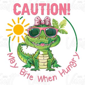 PNG Summer Time Kids Beachy Themed Design, Summer PNG, Beach PNG Design, Kids Alligator Crocodile Design Funny Kids Saying, Animal Designs image 1