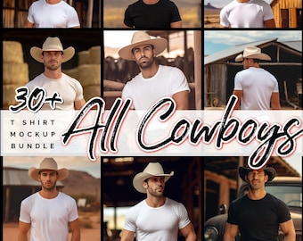 20+ Cowboy T Shirt Mockup Bundle Country Western Themed Farm Mockup Ranch Mock up Country Mockups T Shirt Mock ups Bundle