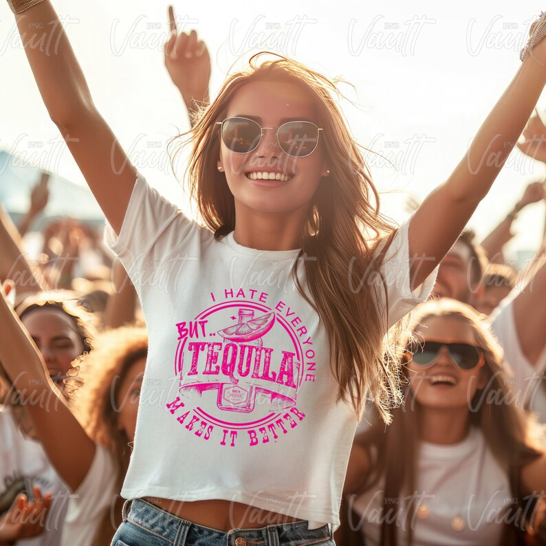 PNG Tequila Alkohol Ich hasse alle Lustiger Spruch PNG Design Tequila macht es besser trinken Shirt Design PNG Bild 2