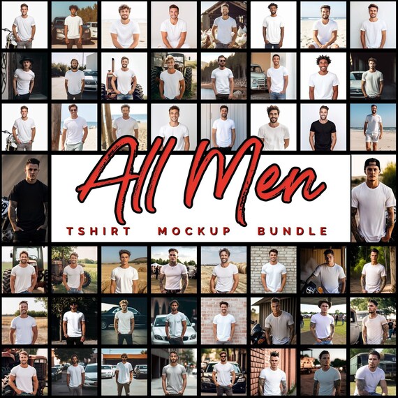 50 Men's Mockup T Shirt Bundle Mens Mockup template Mens Tshirt Mockup Bundle mens template t-shirt mocks manly mock template tshirt