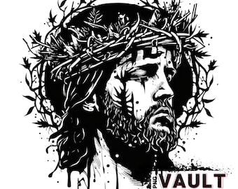 PNG JESUS Crown of Thorns Crying Religious Christian Catholic Religion Savior Portrait of Jesus The Lord Prayer Church Faith Photo of Jesus