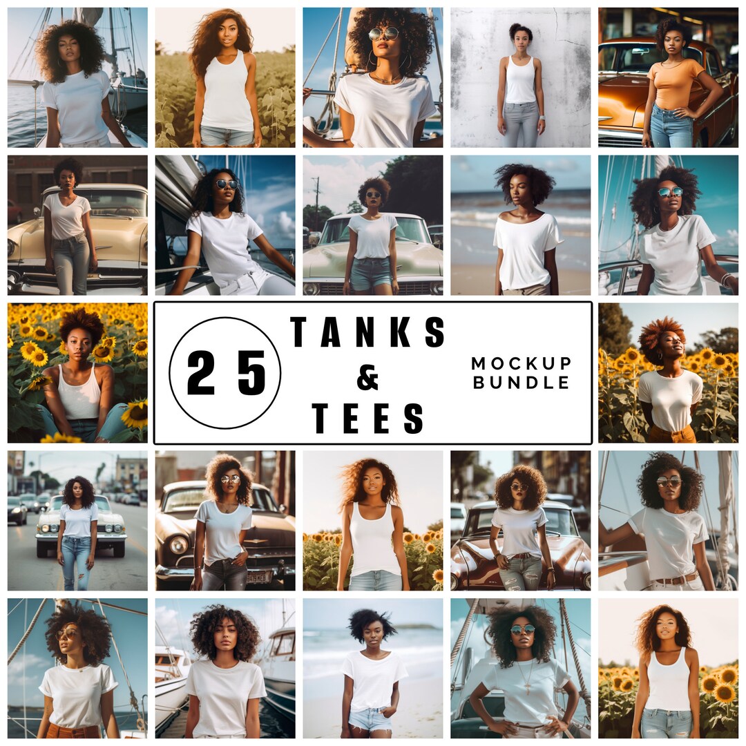 25 Tank Top and Tshirt Mockup Bundle for Women Etsy