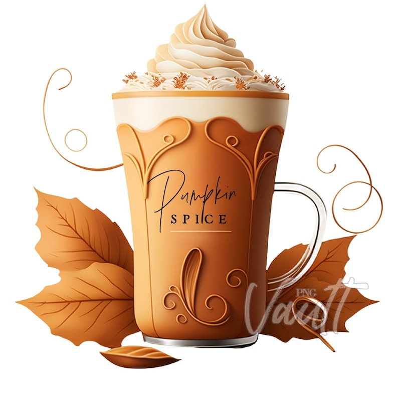 Pumpkin Spice Latte PNG JPG Digital Download Pumpkn Latte Fall PNG ...