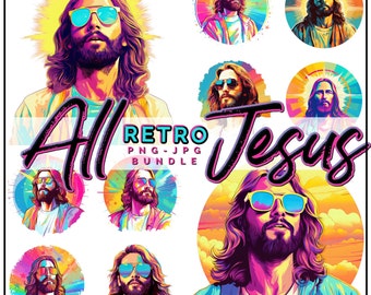 Retro Jesus Design Digital PNG Design jpg PNG Religious PNG Digital Jesus Art jesus Sublimation Design jesus Retro png art christian jesus