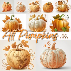 All Pumpkins Digital png Files Fancy Pumpkin PNG Fall Wedding invitations White Pumpkin png Autumn png  Spooky Season Pumpkin png pumkin art