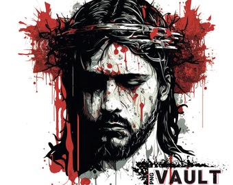 PNG Jesus Crown of Thorns Religious Christian Catholic Religion PNG Designs for Faith Prayer Our Savior Religious Designs for shirts