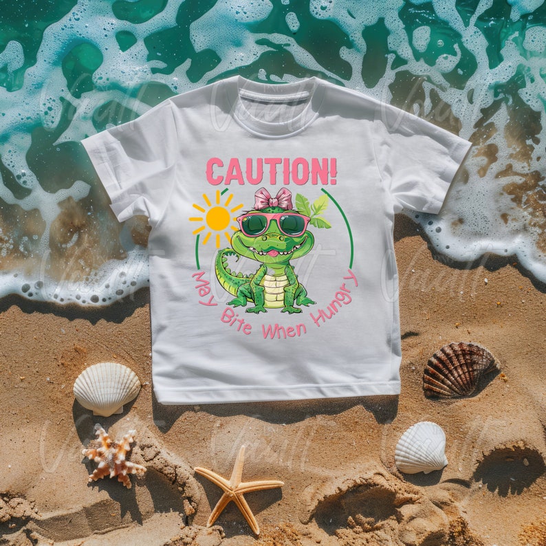 PNG Summer Time Kids Beachy Themed Design, Summer PNG, Beach PNG Design, Kids Alligator Crocodile Design Funny Kids Saying, Animal Designs image 4