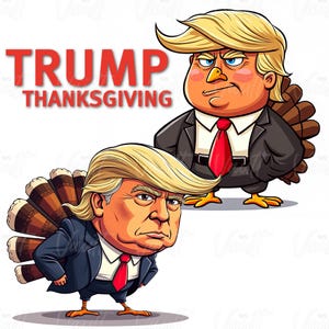 PNG Trump Thanksgiving | Trump Turkey | Donald Trump Turkey | Trump Turkey Day | Trump 2024 Funny | Trump Cartoon | MAGA | Trump Designs