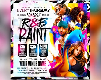 One State R&b Painting R&B Paint N Sip Flyer, Premade Flyer Template, Club Flyer, Party Flyer ...