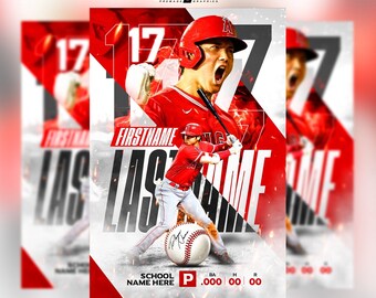 Poster di baseball personalizzato, modello di poster sportivo, striscione per la serata degli anziani, cimeli sportivi, decorazioni murali sportive, design di poster digitali