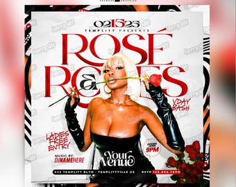 Valentine's Day Flyer, Premade Flyer Template, Brunch Invitation, Club Flyer, Party Flyer, Custom Digital Flyer Design