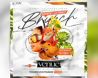 Brunch Flyer, Premade Flyer Template, Brunch Invitation, Club Flyer, Party Flyer, Custom Digital Flyer Design