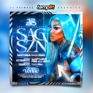 Sagittarius Season Party Flyer, Premade Flyer Template, Event Flyer, Night Club Flyer, Custom Digital Flyer Design