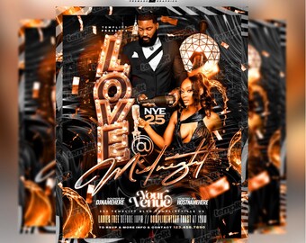 New Year's Eve Party Flyer, Premade Flyer Template, Event Flyer, Night Club Flyer, Custom Digital Flyer Design