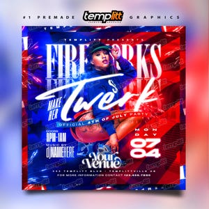4th Of July Party Flyer, Premade Flyer Template, Event Flyer, Night Club Flyer, Custom Digital Flyer Design