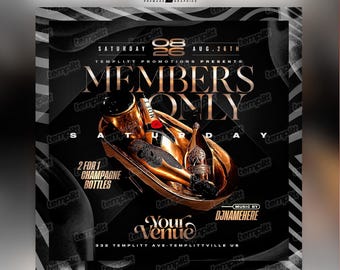 Saturday Party Flyer, Premade Flyer Template, Event Flyer, Night Club Flyer, Custom Digital Flyer Design