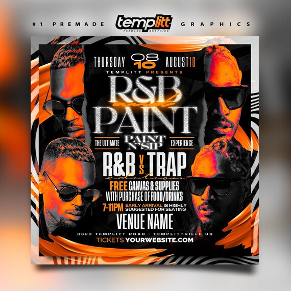 R And B Rap Artist Flyers Hip Hop Party Flyer Template By
